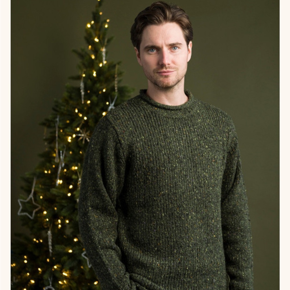 Men's Classic Olive Crewneck Sweater